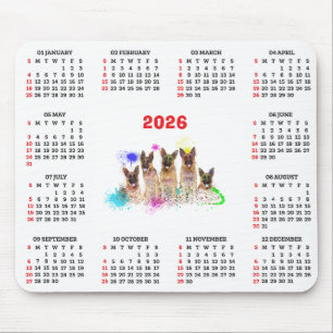 Mousepad Calendário Personalizável de Filhotes de Labrador 