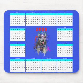 Mousepad Calendário Personalizável do Cão Azul-Heeler de Cu