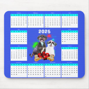 Mousepad Calendário Personalizável do Cão Shih Tzu
