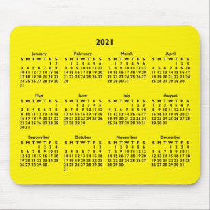 Mousepad Calendário Personalizável Preto e Amarelo Brilha