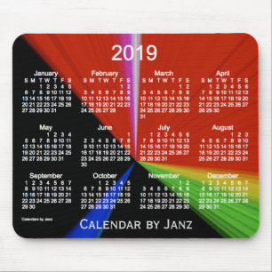 Mousepad Calendário preliminar do ponto 2019 pelo tapete d