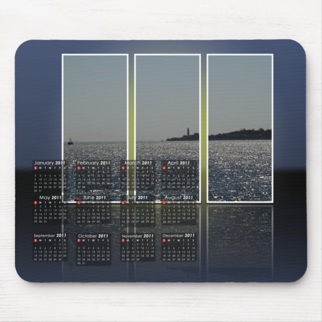 Mousepad Calendário principal do farol de Portland (Frente)