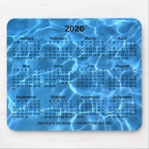 Mousepad Calendário Promocional da Piscina Azul Aqua