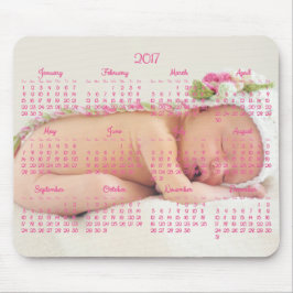 Mousepad Calendário Rosa Pad do Mouse Personalizado 2017 Fo