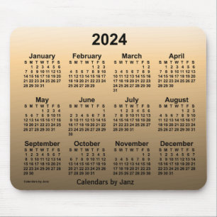 Mousepad Calendário Sepia desvanecido de 2024 por Janz Mous