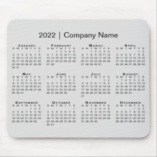 Mousepad Calendário Simples 2022 com Nome da Empresa na Ci