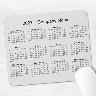 Mousepad Calendário Simples de 2027 com Nome da Empresa Cin
