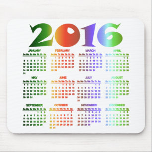 Mousepad Calendário tropical das cores 2016