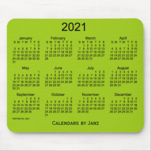 Mousepad Calendário Verde Amarelo de 2021 por Janz Mouse P