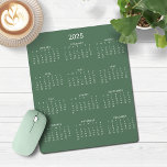Mousepad Calendário Verde Mínimo Moderno da Sessão 2025<br><div class="desc">🌟 Este é para 2025 🌟 2025 o moderno e simples pastel Sage Green e White Calendar Mouse com um calendário simples e minimalista de um ano à vista. Todas as cores são personalizáveis. Entre em contato conosco em cedarandstring@gmail.com se precisar de assistência com o design ou produtos correspondentes.</div>