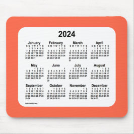 Mousepad Calendário Vermelho do Tomate 2024 por Janz Mouse