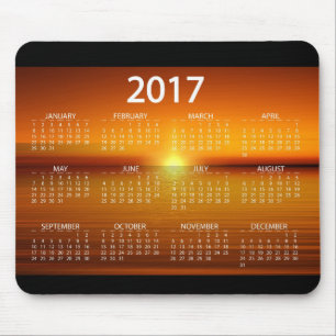 Mousepad Calendários 2017 do por do sol