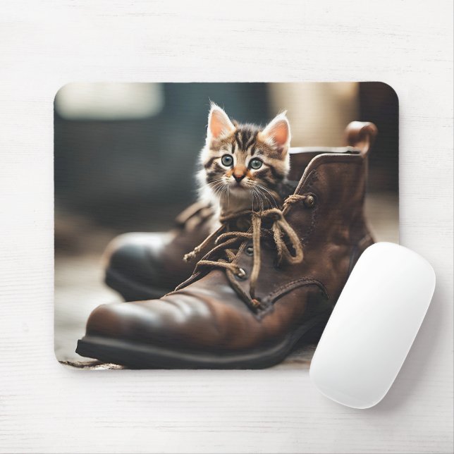 Mousepad Calico Kitten No Antigo Calçado (Com mouse)