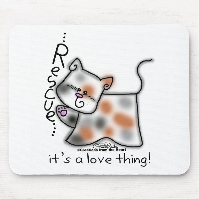 Mousepad Calico RESCUE...é uma coisa de amor! (Frente)