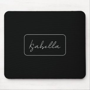 Mousepad Caligrafia Black White Plain Creative Modern Name