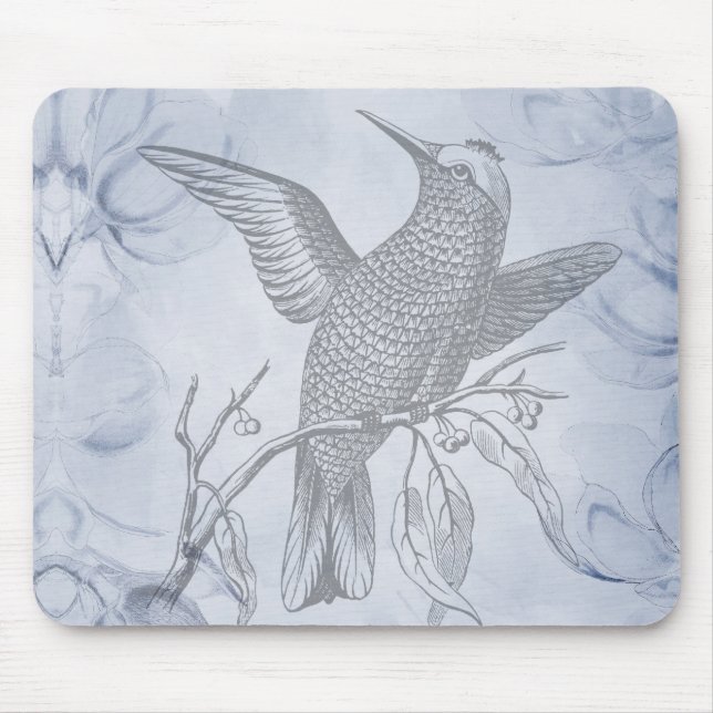 Mousepad Caligrafia de Arte de Pássaro Decorativo (Frente)