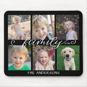 Mousepad Caligrafia familiar 6 Preto para Colagem de Fotos