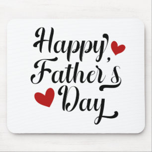 Mousepad Caligrafia simples e feliz do Dia de os pais Pad
