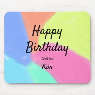 Mousepad caligrafia simples e mínima, feliz aniversário per
