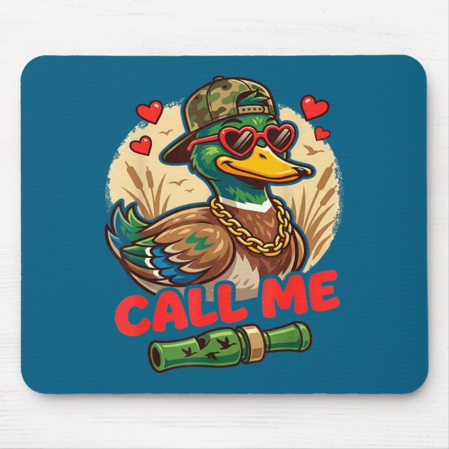 Mousepad Call Me Duck Hunting Retro Valentine's Day Men Wom (Frente)