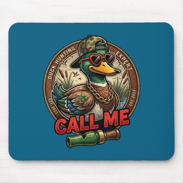 Mousepad Call Me Duck Hunting Retro Valentine's Day Men Wom (Frente)