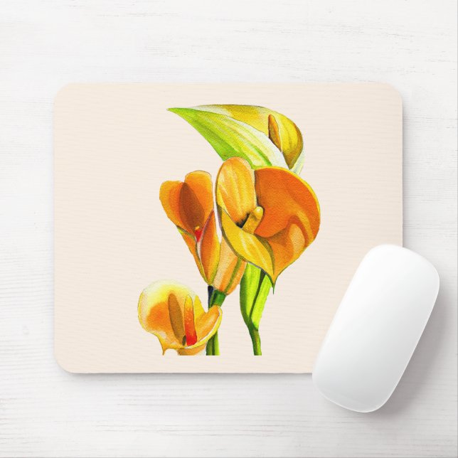 Mousepad Calla lily orange, cor flutuante (Com mouse)