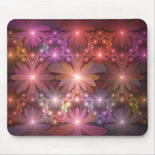 Mousepad Cama De Flores Arte Fractal Abstrato brilhante Col