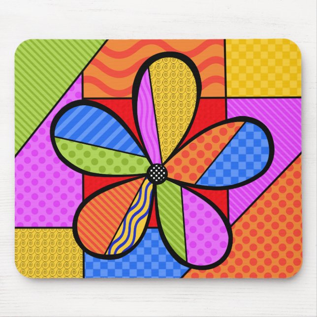 Mousepad Camada de Mouse Flor de Cubismo Whimsso (Frente)