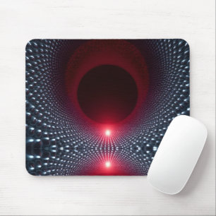 Mousepad Câmara Echo Metálica abstrato com Onda Sonora Verm
