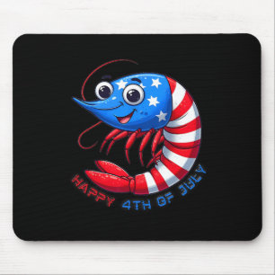 Mousepad Camarão Feliz Celebra 4 De Julho Crianças Homens M