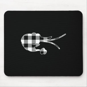 Mousepad Camarão Preto E Branco Buffalo Xadrez Merry Christ