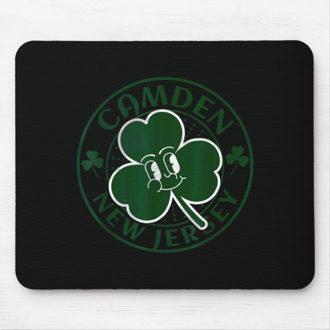Mousepad Camden New Jersey Irish Shamrock Nj Retro Souvenir (Frente)