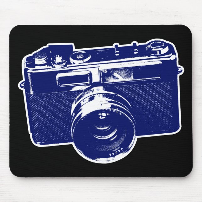 Mousepad Câmera Blue Pop Art (Frente)
