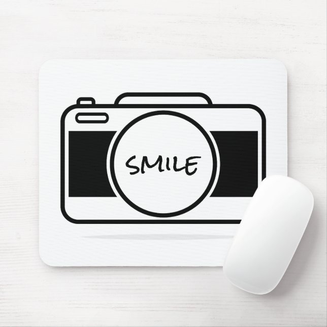 Mousepad Câmera com texto sorridente (Com mouse)