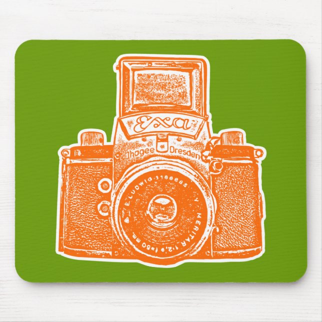 Mousepad Câmera gigante da Alemanha Oriental - laranja, bra (Frente)