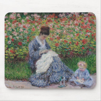 Mousepad Camille Monet e uma criança no jardim do artista i