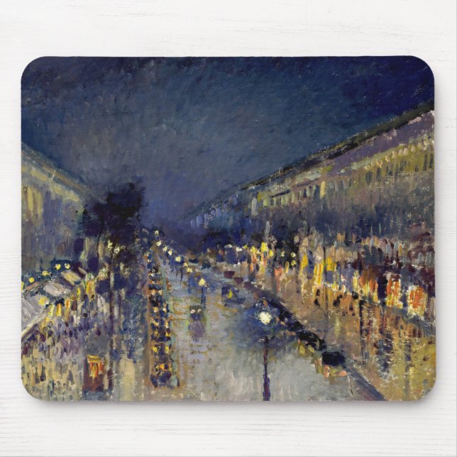 Mousepad Camille Pissarro - Boulevard Montmartre à Noite (Frente)