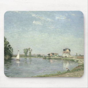 Mousepad Camille Pissarro na borda do rio, 1871