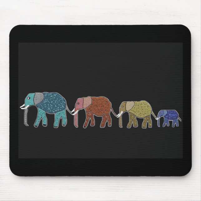 Mousepad Caminhada de néon do elefante africano (Frente)