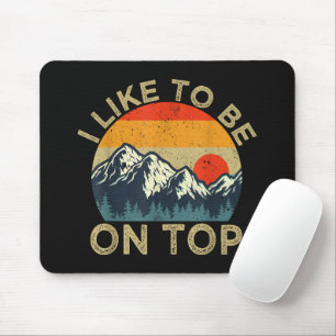 Mousepad Caminhada Divertida Montanha Vintage Pôr do Sol ao