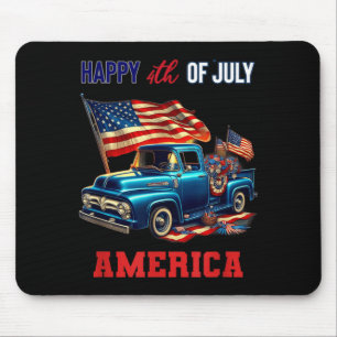 Mousepad Caminhão Antigo Clássico 4 de Julho Patriótico