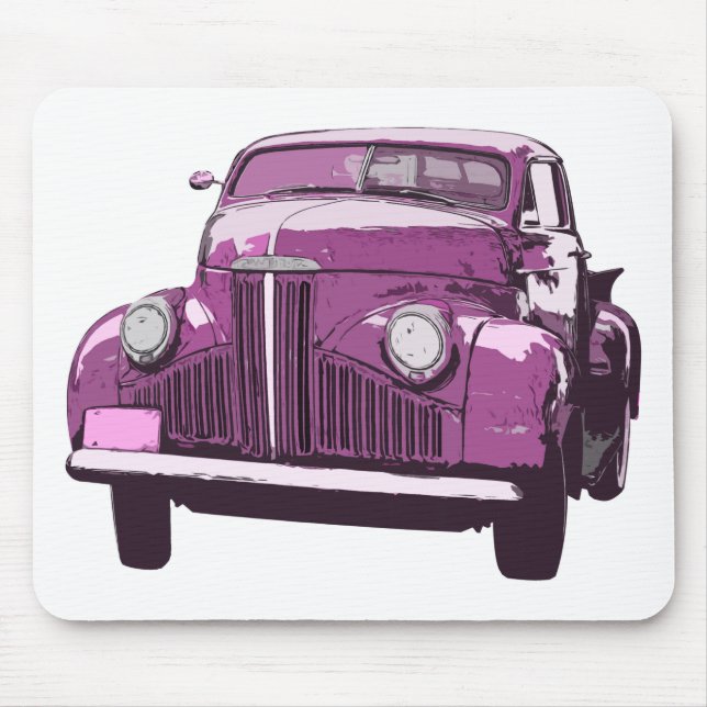 Mousepad Caminhão antigo cor-de-rosa (Frente)