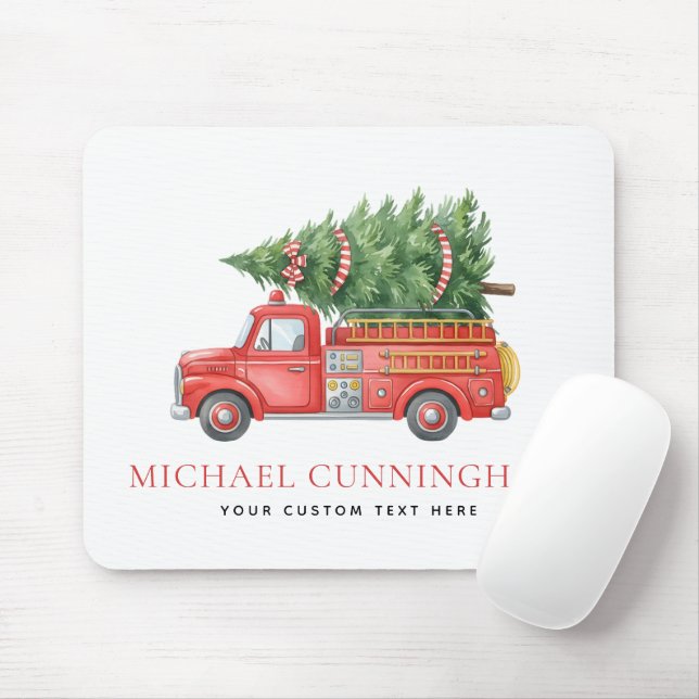 Mousepad Caminhão de Bombeiros de Natal Personalizado Moder (Com mouse)