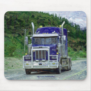Mousepad Caminhão de carga azul, caminhões grandes