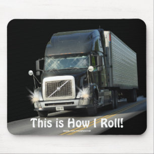 Mousepad Caminhão de carga preto para motoristas de caminhã