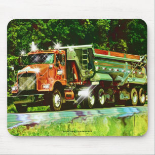 Mousepad Caminhão de carga vermelho para crianças e caminho