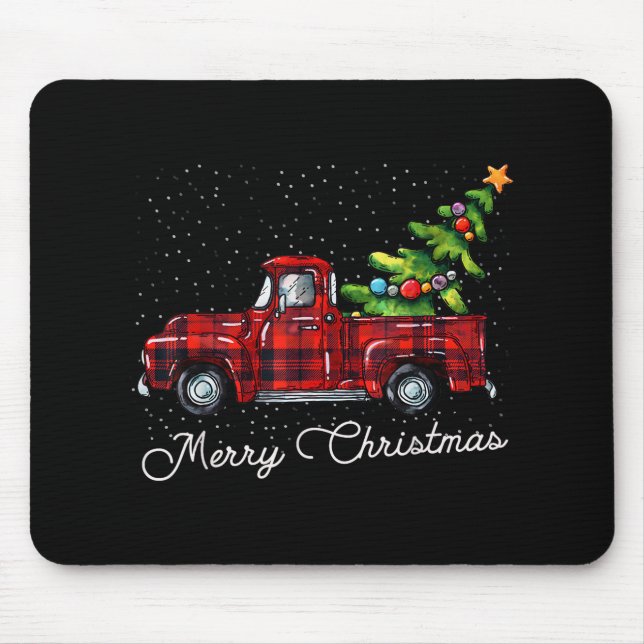 Mousepad Caminhão de coleta de Xadrez de Buffalo Vermelho c (Frente)