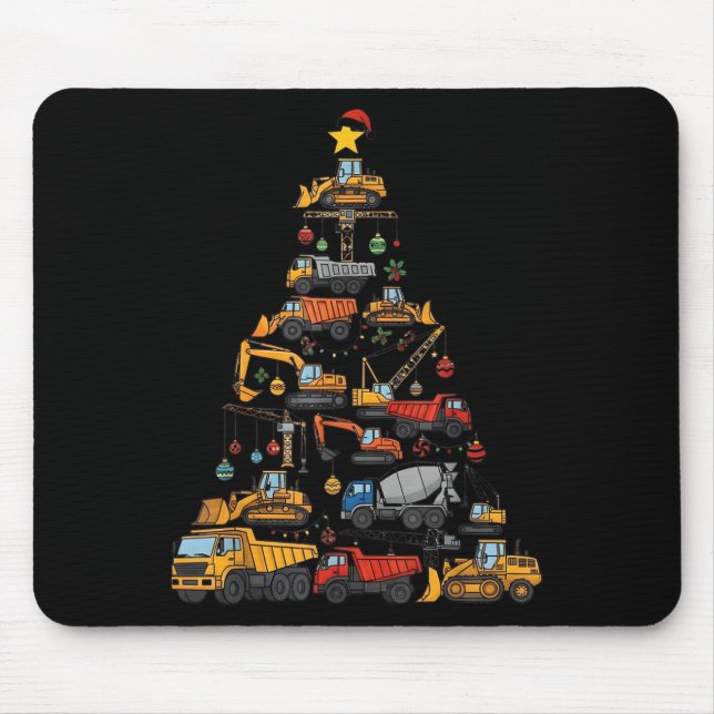 Mousepad Caminhão de Construção Longe Árvore de Natal Fúcil (Frente)