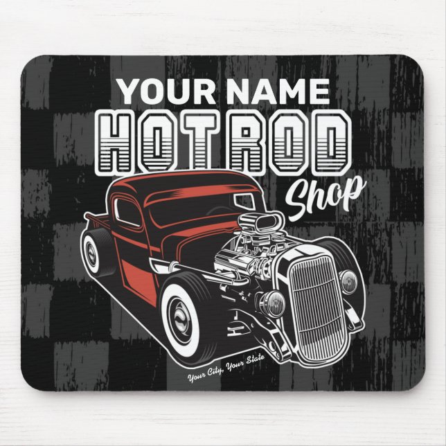 Mousepad Caminhão de Garagem de Compro de Hot Rod Personali (Frente)