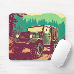 Mousepad Caminhão dirigindo no estilo de colheita da flores